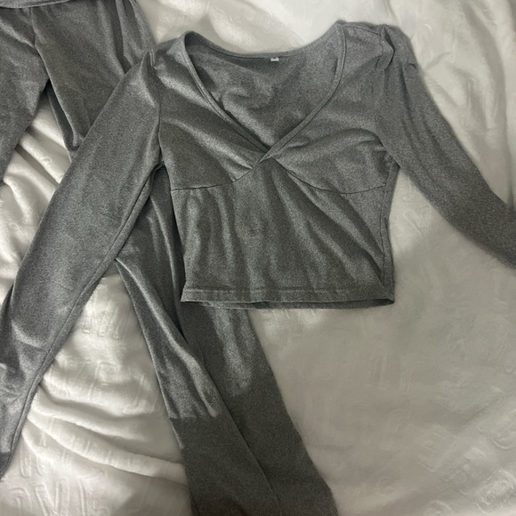 Silver Strapless Jumpsuit - Picture 3 of 5